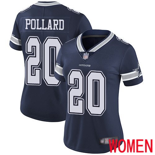 Women Dallas Cowboys Limited Navy Blue Tony Pollard Home #20 Vapor Untouchable NFL Jersey->women nfl jersey->Women Jersey